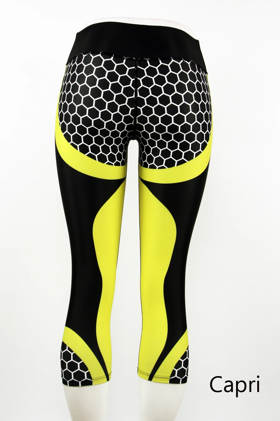 Yellow Capri LI-FI спортивные Леггинсы с Сотами, штаны для фитнеса, йоги, женские леггинсы для тренировок, бега, пуш-ап, эластичные обтягивающие штаны для спортзала - Цвет: Yellow Capri