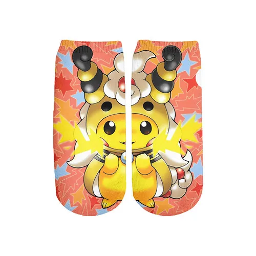 Дети Dragon Ball Pokemon Detective Pikachu 3D принтом Футболки для мальчиков с рисунком из мультфильма Футболка-динозавр Harajuku топы фильм футболки для девочек - Цвет: free size sock