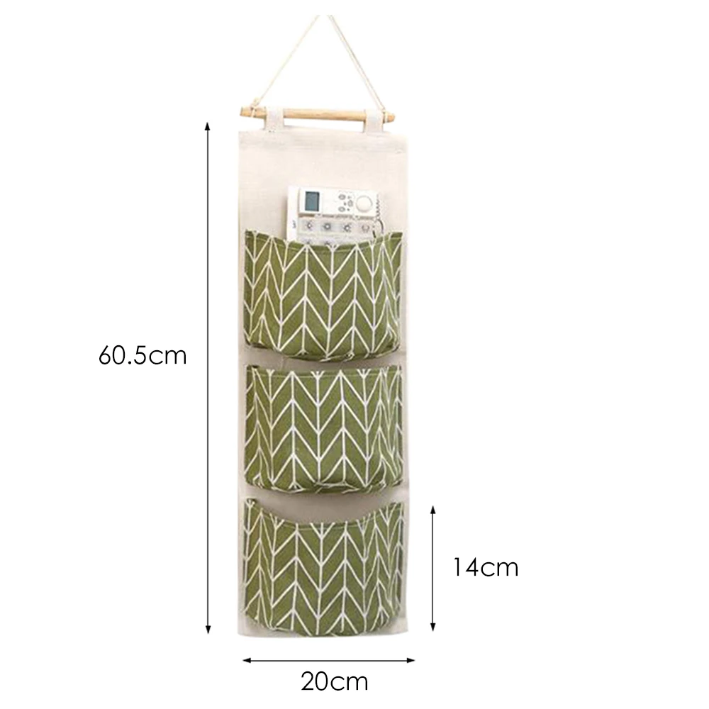 60x20x14cm Green 7 карманов, настенные сумки для хранения, органайзер для двери, водонепроницаемый чехол из хлопка и льна, для спальни, дома, офиса, украшение контейнера, 7 - Цвет: 60x20x14cm Green