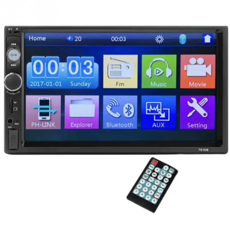 2 Din 7010B автомобильный MP5 музыкальный плеер HD сенсорный экран Авто Bluetooth стерео gps EQ