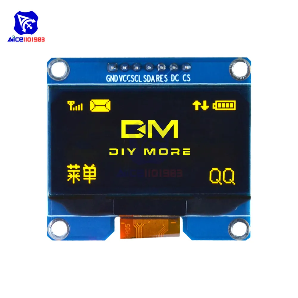 Модуль ЖК дисплея diymore SSD1309 SPD0301 1 54 дюйма 7 контактов с интерфейсом SPI I2C OLED экран 12864
