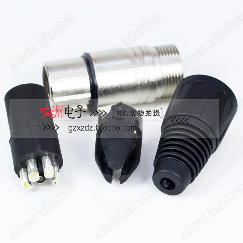 10 шт./лот серебристый 4 контактный разъем XLR штекер Аудио Микрофон консоль