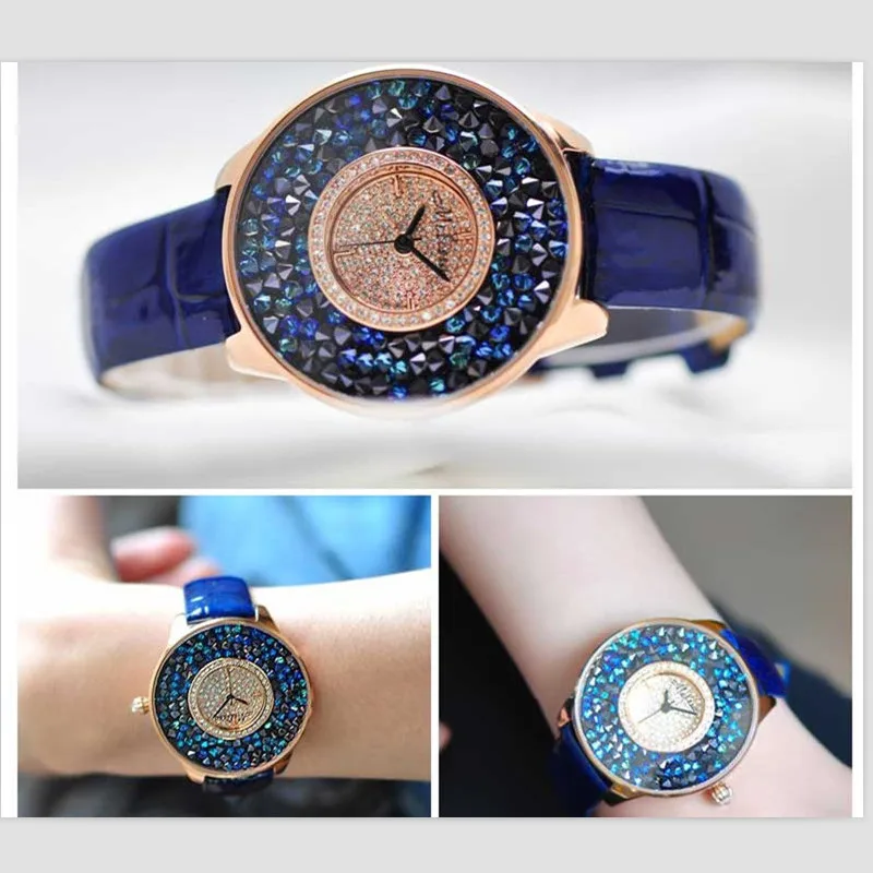 Женские наручные часы с кристаллами изображением звездной ночи | Наручные