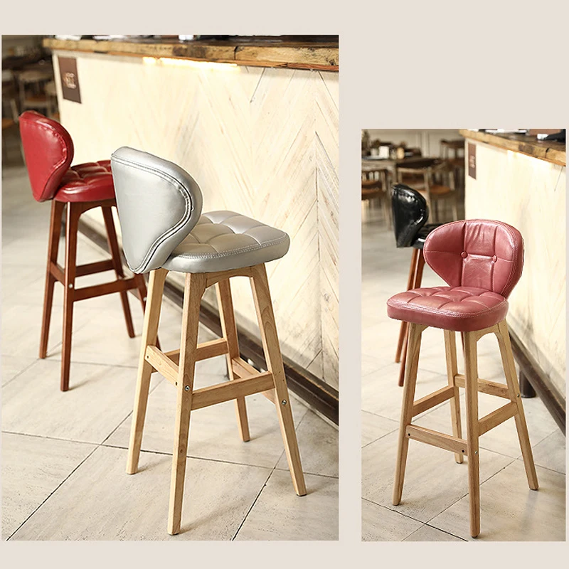 Роскошный кожаный барный стул деревянный мебель для гостиной kruk hoogte verstelbaar