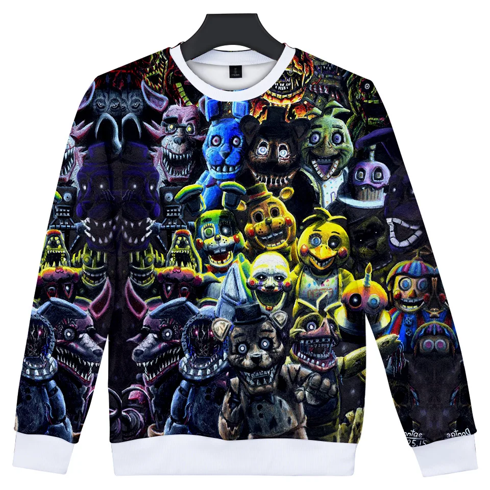 Толстовка Fnaf с 3D рисунком для мальчиков худи FNAF Свитшот пять ночей у уличная