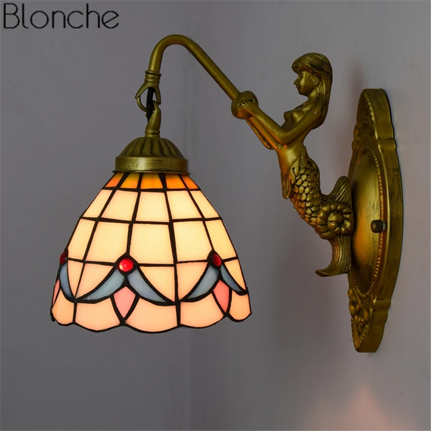 Современная настенная лампа E27 в средиземноморском стиле светодиодное