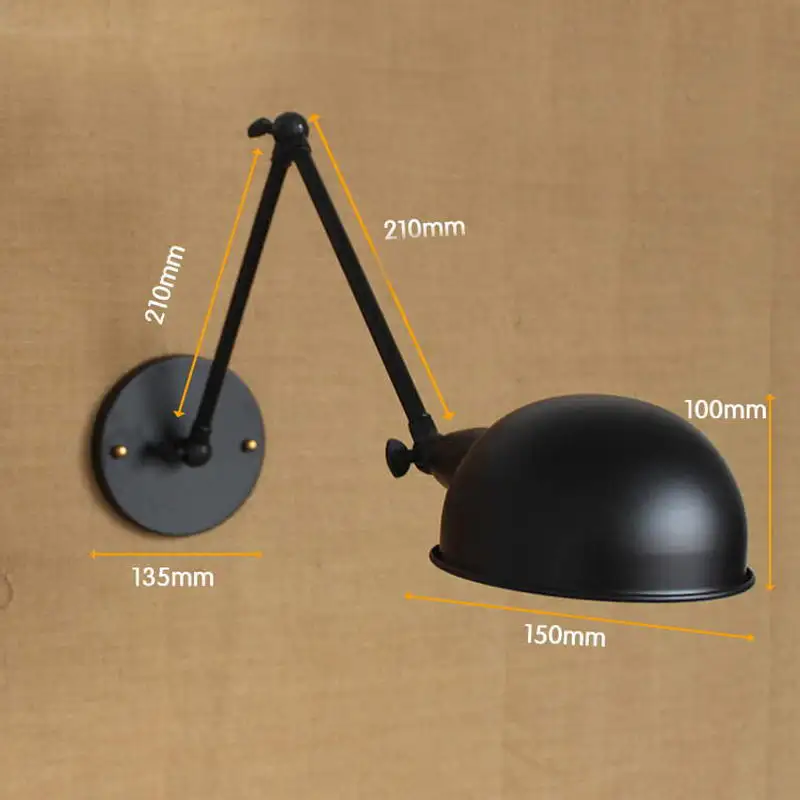 Nordic чердак Стиль под старину поворотный кронштейн настенный светильник с