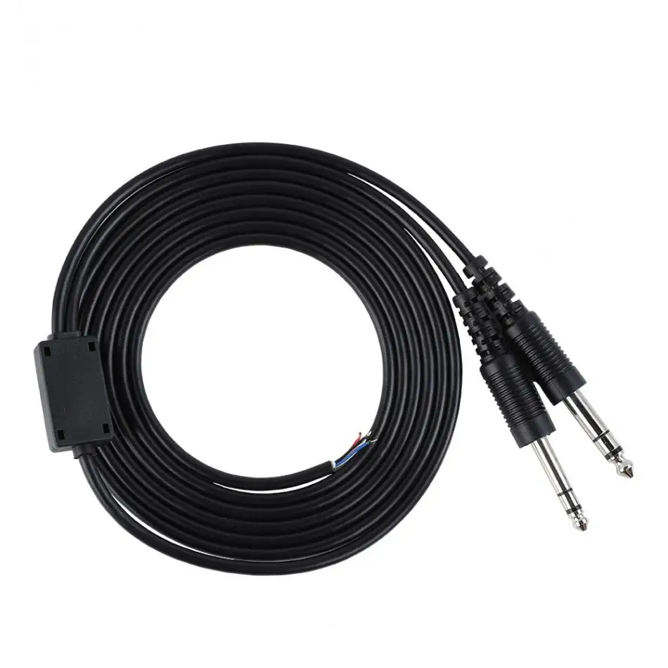 2m DIY Cable DIY Replacement Cable for Aviation Headphone Headset Plane 1/4 Dual GA Plug