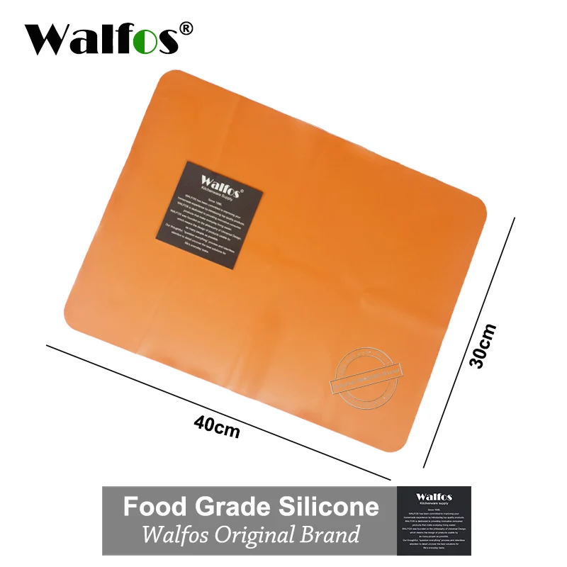 orange 30x40cm WALFOS 1 шт., пищевой коврик для выпечки, жаростойкий Настольный коврик, силиконовый коврик для духовки, теплоизоляционный коврик для выпечки, Настольный коврик - Цвет: orange 30x40cm