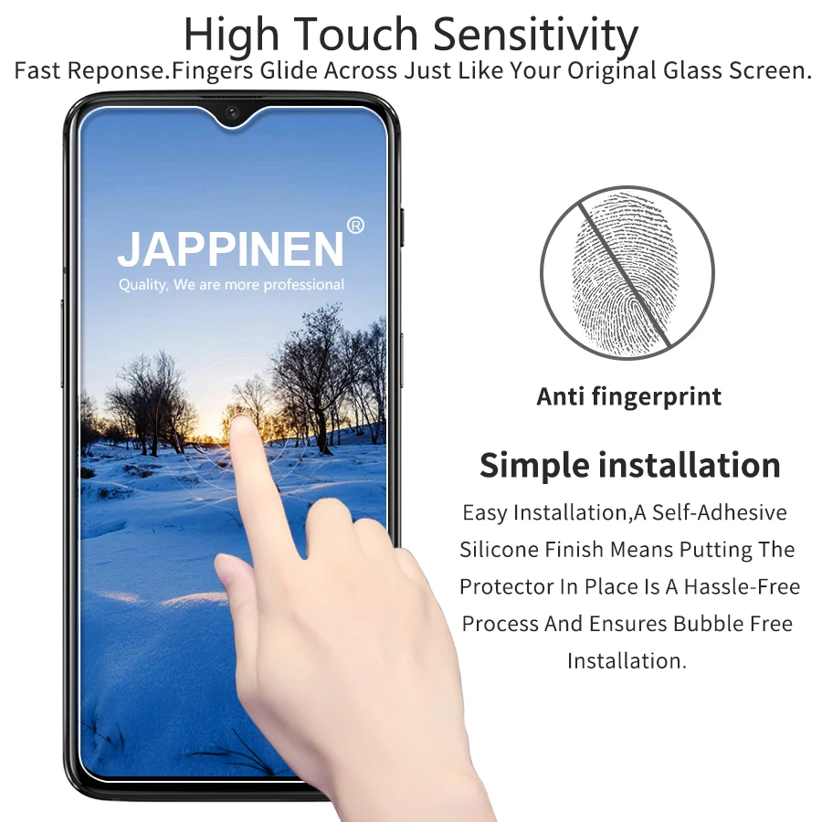 Jappinen 2Pcs/lot Tempered Glass for OnePlus 6T Screen Protector 9H 2.5D Explosion Proof Protective Film | Мобильные телефоны и