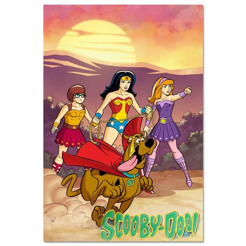 Scooby Doo Плакат на заказ холст плакат художественная отделочная ткань для дома ткань настенный плакат печать шелковая ткань 30X45 см - Цвет: Canvas Poster 4