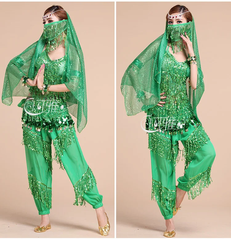 Набор костюма для танца живота женщин выступлений в Болливуде соревнований