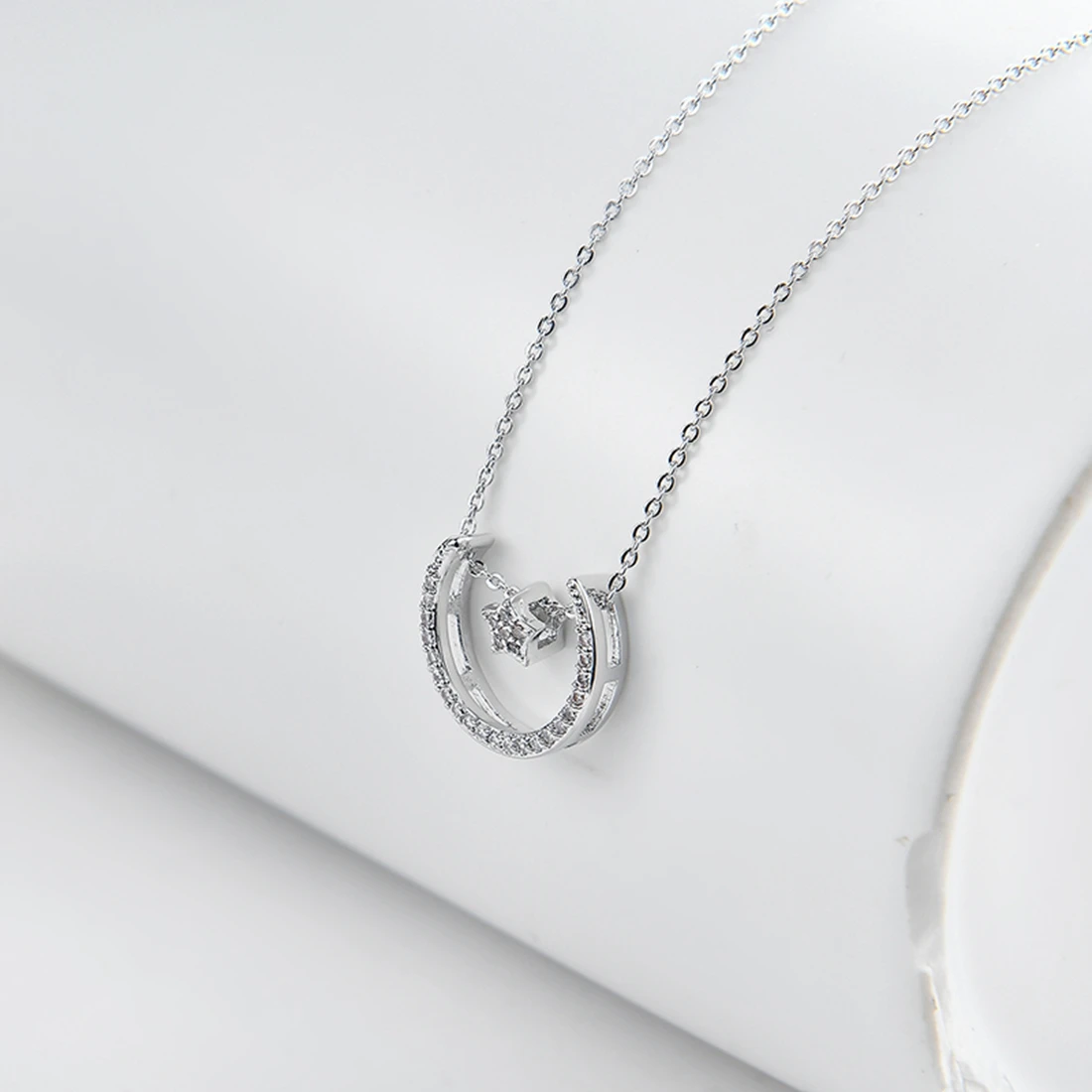 2017 Модные украшения Кристалл Звезда Луна камень cz Подвески для Для женщин