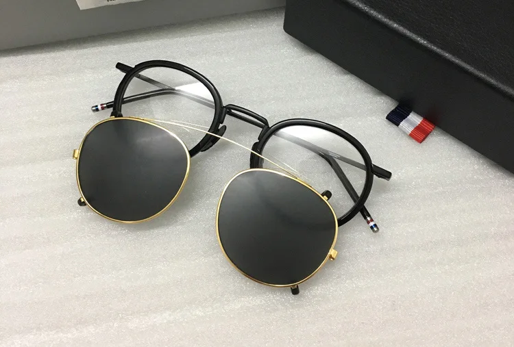 Tom Модные Винтажные Очки, оправа для мужчин и женщин, TB710, очки для близорукости, очки с поляризованными зажимами, очки с коробкой