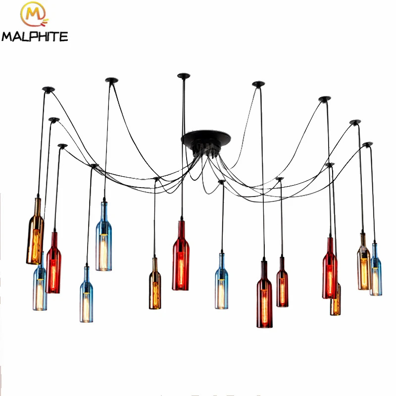 Американский цвет пивная бутылка подвесные светильники промышленный Декор