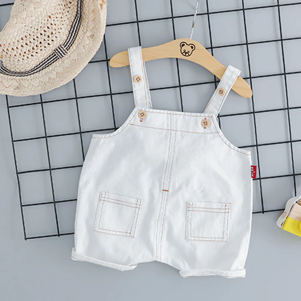 Boy Clothing Sets 2019 Summer Toddler Kids Boys Clothes Suit T_Shirt+Overalls 2PCS Outfits Child | Детская одежда и обувь