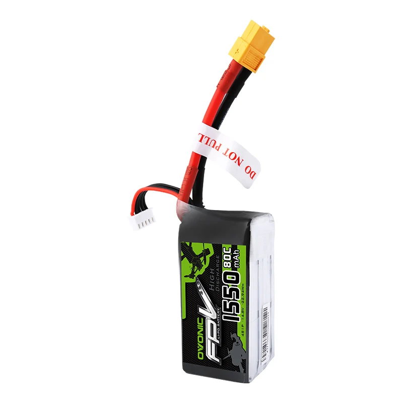 1550mAh 4s 80C Ovoic 1550 мАч 1300 мАч 4S 50C 80C 100C 14,8 в Lipo батарея XT60 разъем FPV гоночный Дрон Квадрокоптер Дрон гонщик - Цвет: 1550mAh 4s 80C