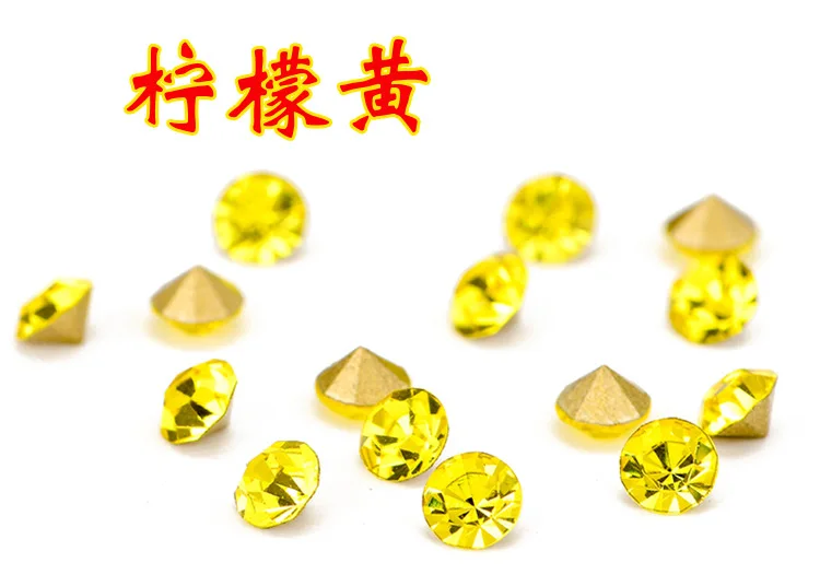citrine TopStone круглый Стекло Chatons Pointback Стразы Цвета ss4 ss8 ss12 ss16 ss20 ss28 ss30 ss38 ss45 Стекло шатон СТРАЗА камень - Цвет: citrine