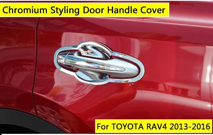 Хромированные накладки на дверные ручки для Toyota Rav4 2013 2017 Набор накладок 4 двери XA40