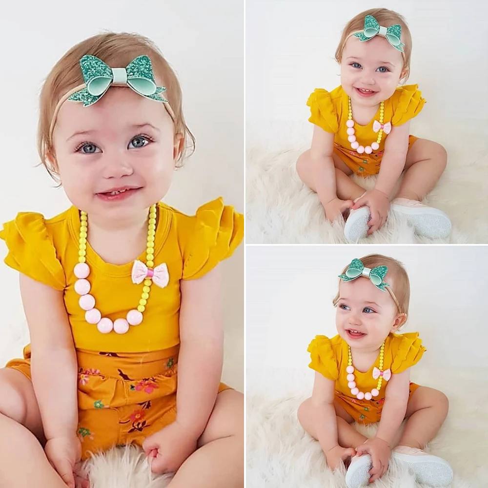 Новые летние милые комплекты одежды принцессы из 2 предметов для новорожденных