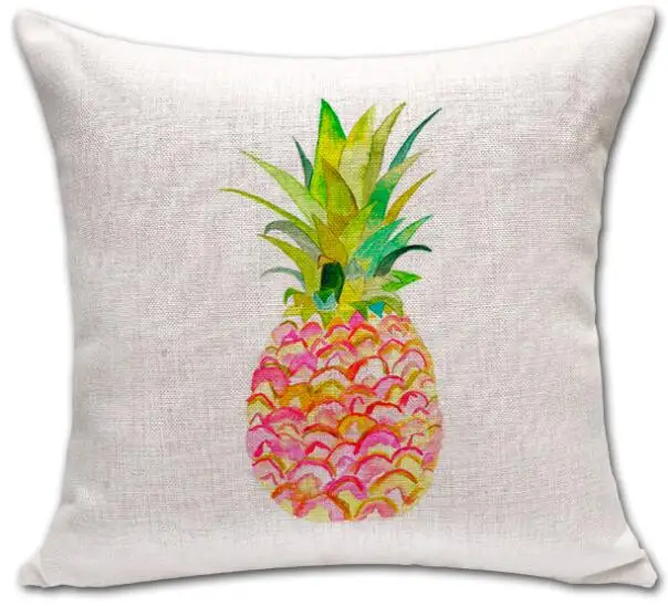 Cushion Cover Ananas Pineapple Printed Linen Pillow Case Home Decoration Car Sofa Decorative Pillowcase almofadas | Дом и сад