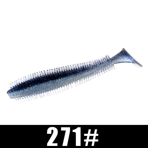 271 FISH KING, мягкие приманки для рыбалки, 90 мм/4 г, 120 мм/9 г, Т-образный хвост, один хвост, Shad, карп, силиконовые мягкие приманки для рыбалки, снасти - Color: 271