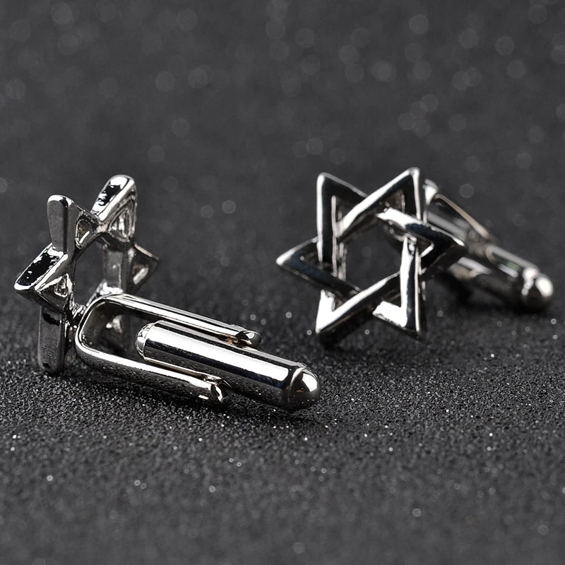 Запонки со звездами французская рубашка лазерная гравировка мужские ювелирные