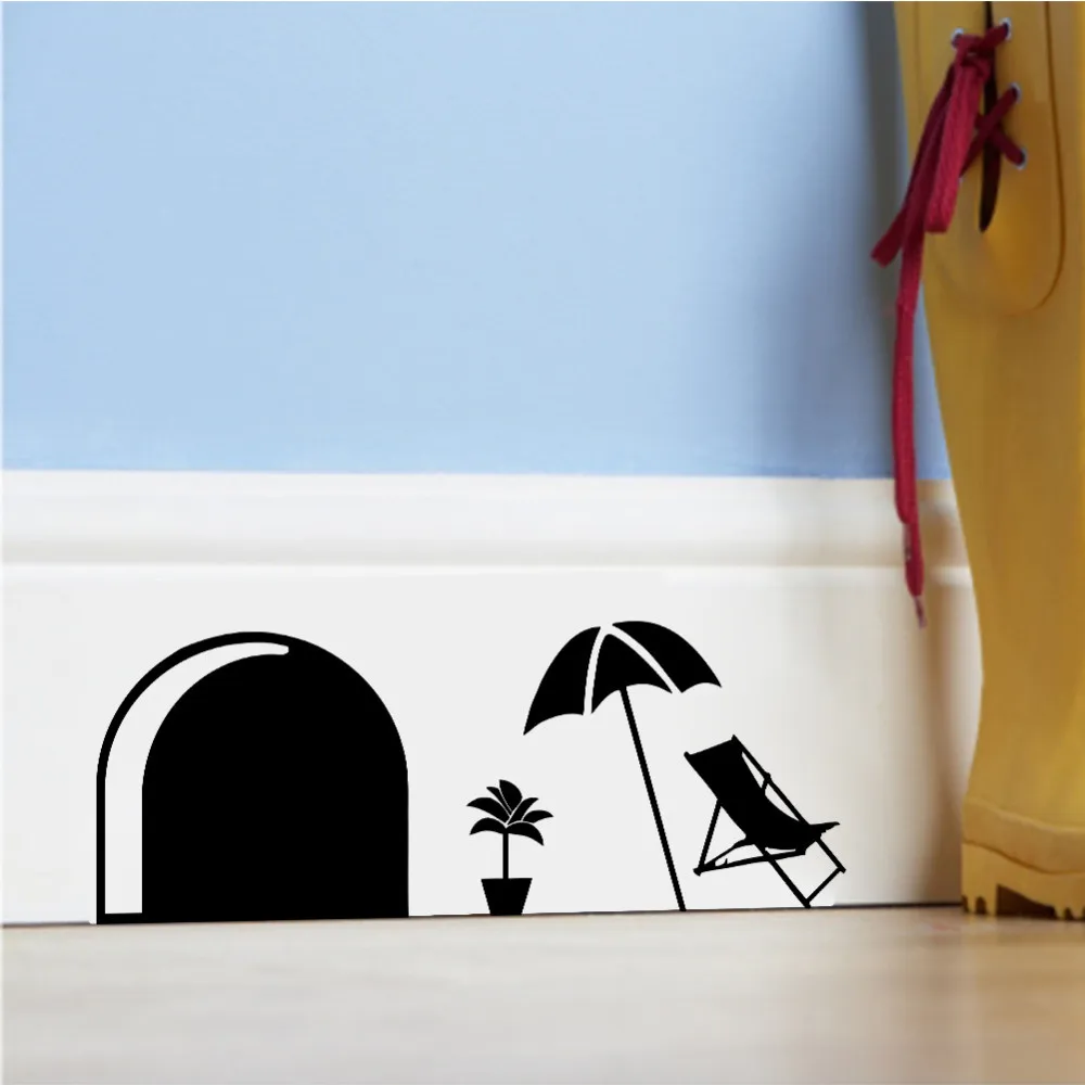 

Cartoon Mouse Rats Hole Wall Stickers For Kids Room Home Decals Decorative