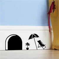cartoon mouse rats hole wall stickers for kids room home decals decorative