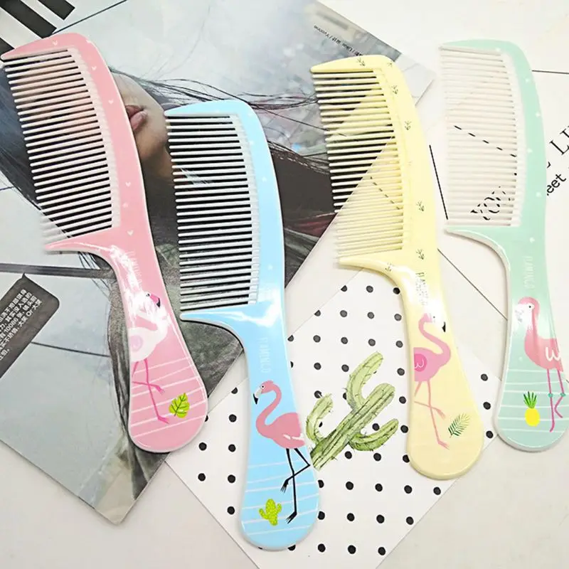 Женская портативная пластиковая расческа для волос с мелкозубистым рисунком