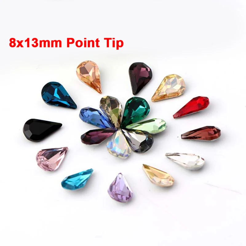 4x6 мм 50 шт. Хрустальные цвета с острым носком каплевидные вечерние украшения на