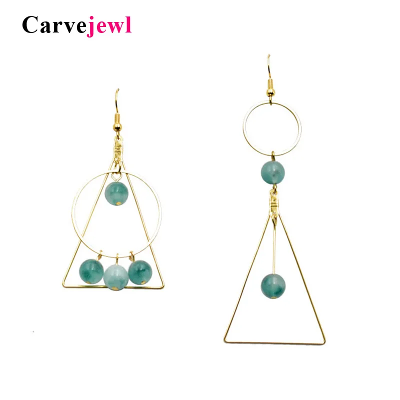 Винтажные Асимметричные Длинные серьги Carvejewl круглые треугольные