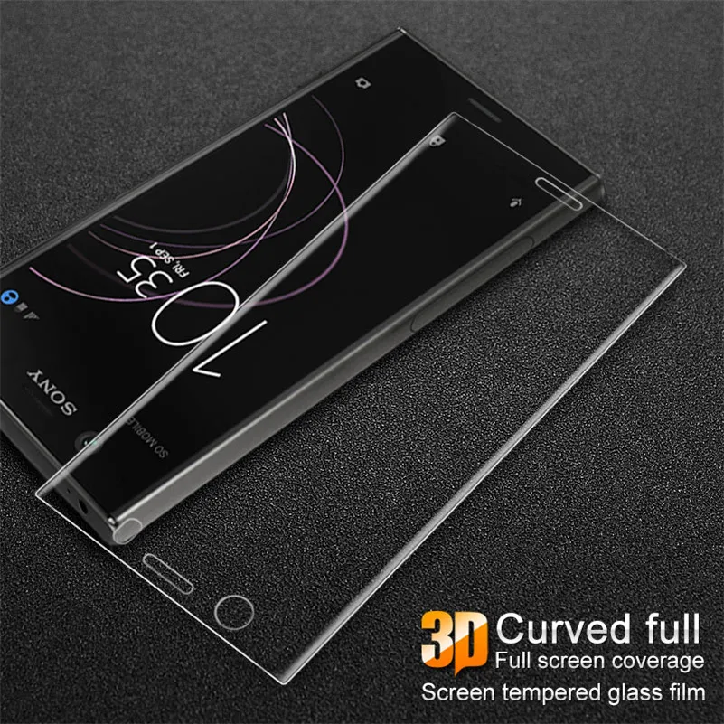3D изогнутый край Полное покрытие закаленное стекло протектор для Sony Xperia XZ1 Compact 4 6