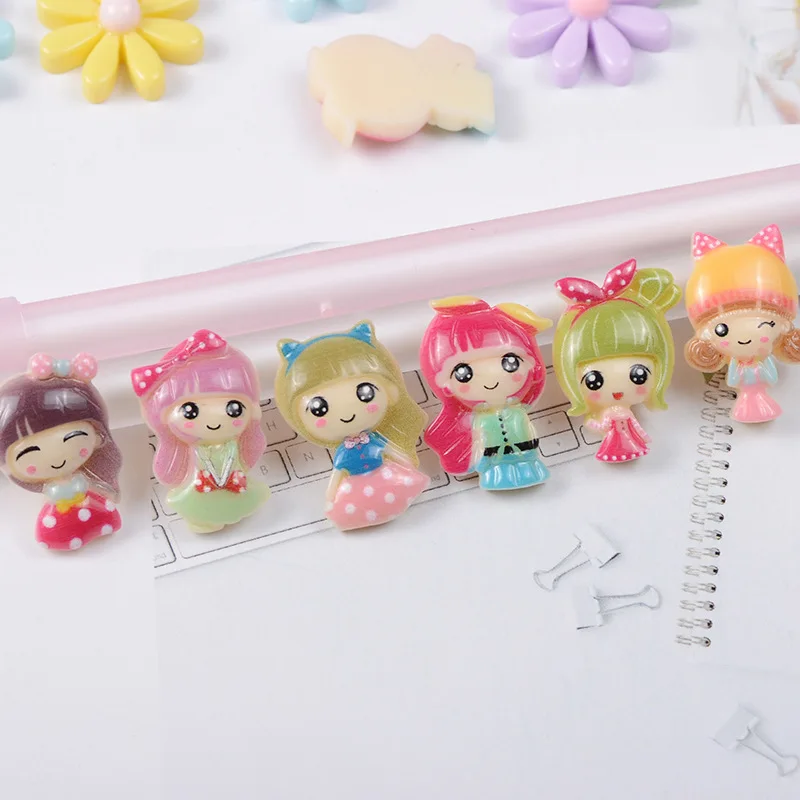 10 шт./лот Каваий Кабошон из смолы с плоской задней поверхностью Мультяшные