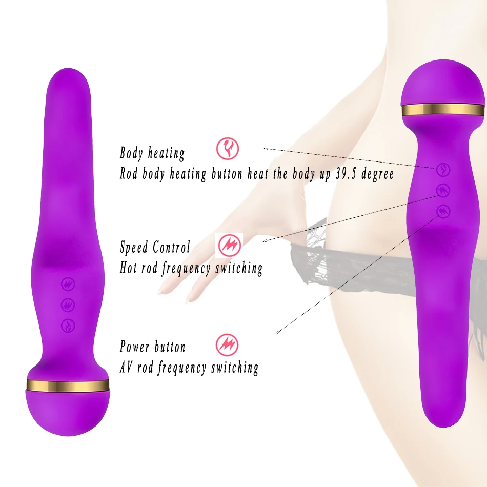 10 Частотный Интеллектуальный нагревательный вибратор двойная вибрация