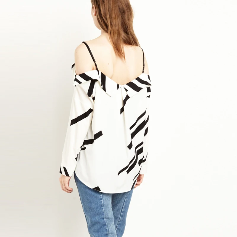 Women Summer Off Shoulder Tops Female Blusa Sexy Blouses 2016 Shirt Striped Spaghetti strap Backless Ladies Streetwear HD1639 |