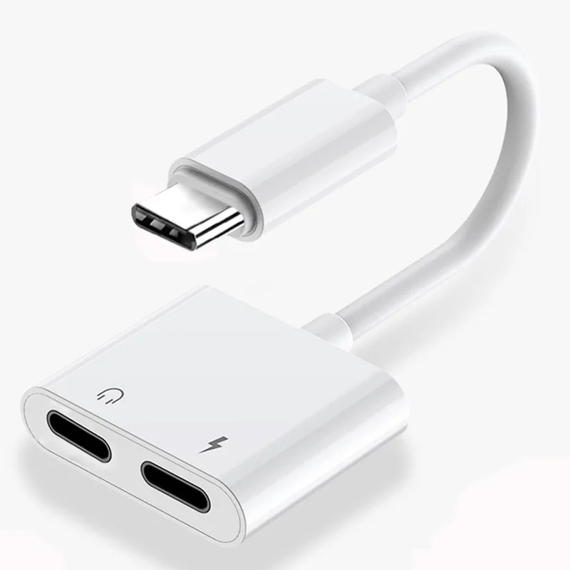 2 в 1 type C до 3,5 мм адаптер для наушников type-C зарядное устройство для мобильного телефона аудио кабель зарядное устройство для наушников USB-C 3,0 Быстрая зарядка
