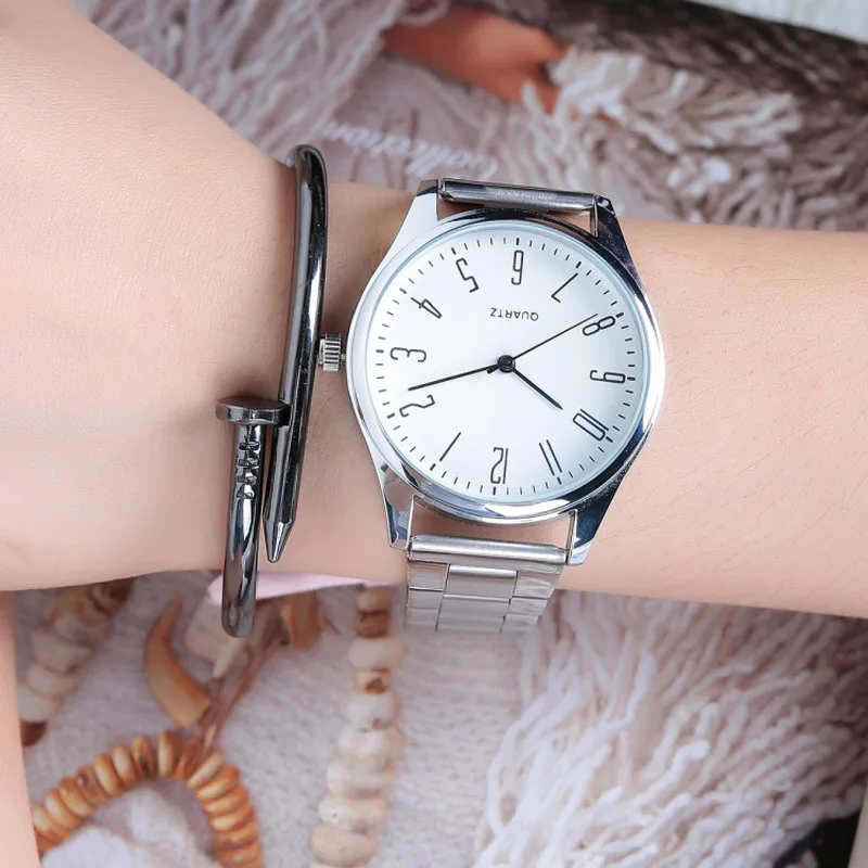 2018 новые модные мужские часы супер простые серебряные кварцевые наручные из
