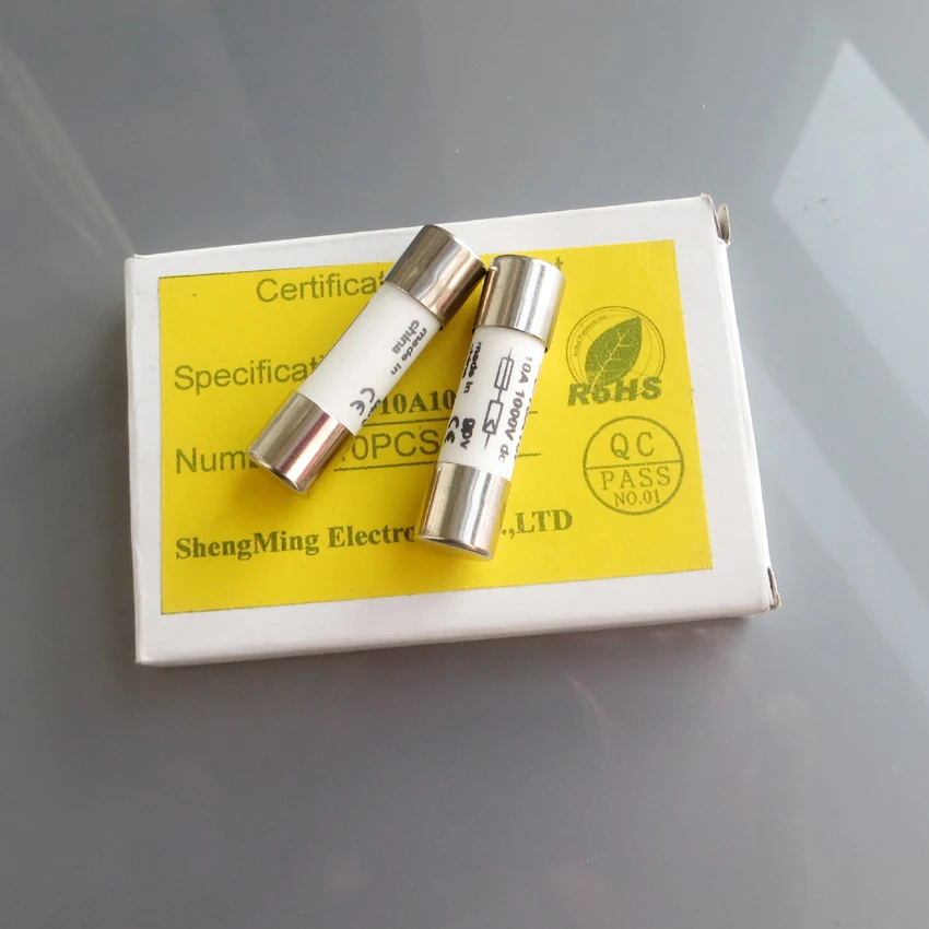 Металлический плавкий предохранитель для солнечных панелей 10 А 1000 В х38 мм 2 шт.|pv
