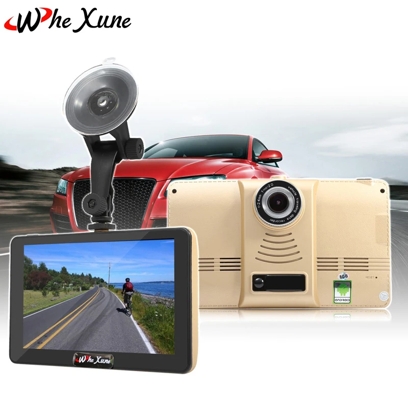 WHEXUNE Android 4.4 Car Tablet GPS Navigation 7 inch touch screen 1080P 170 Degree Wide Angle DVR Recorder Camera With WiFi FM | Автомобили