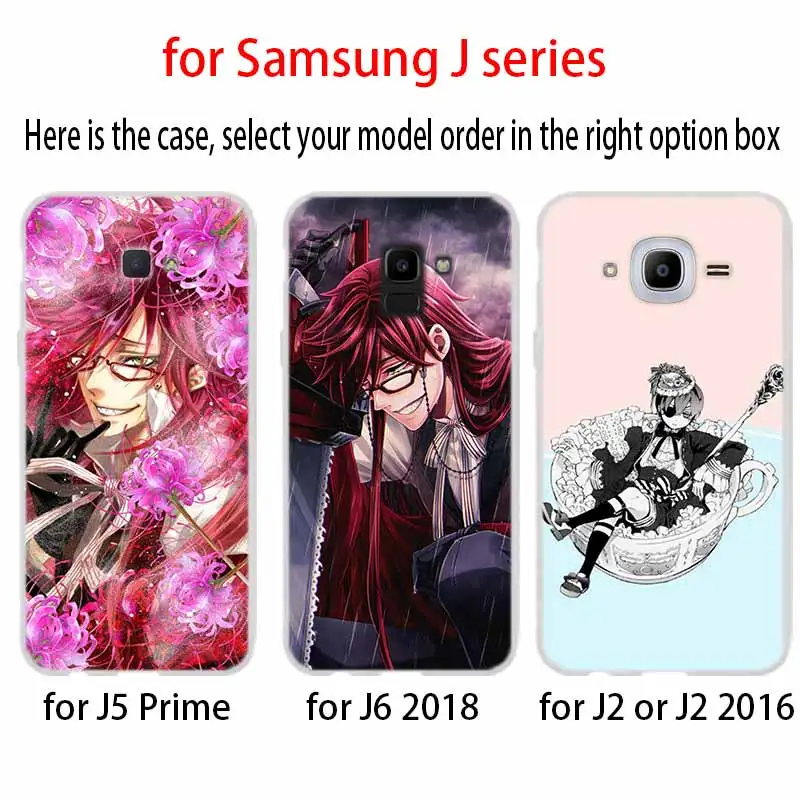 Черный чехол Батлер из аниме для Samsung J8 J4 J6 Plus 2018 J5 J3 J7 2017 ЕС 2016 силиконовый