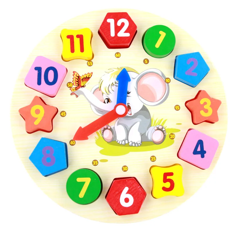 Монтессори часы с животными слон белка цифровой стерео Будильник форма