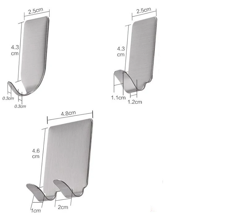 ORGANBOO 5 шт./компл. из нержавеющей стали Сильный крючок для кухни ванной