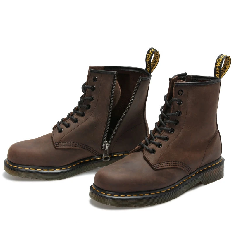 Хорошо Окаймленный унисекс ботинки martin из натуральной кожи винтажные модные