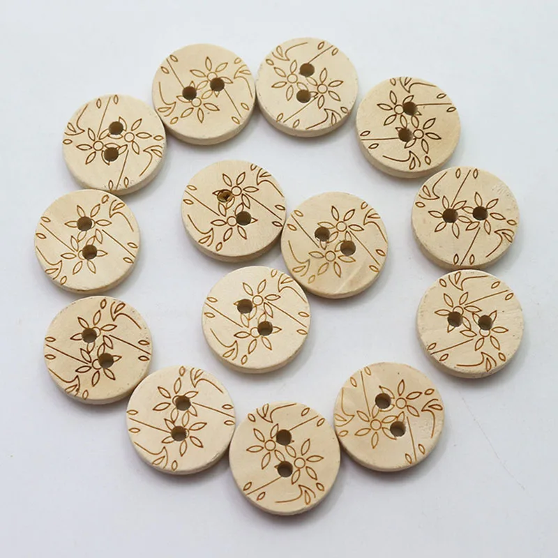 100pcs Professional wood windbreaker casual cardigan suit coat sweater shirt button children wooden buttons C1-1 | Дом и сад