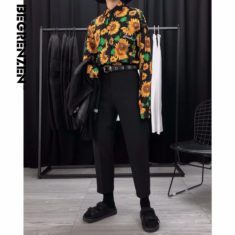 

2019 New High Quality Ulzzang Harajuku Shirt Loose Vintage Sunflower Ladies Shirt Embroidery Women's Polo Shirts