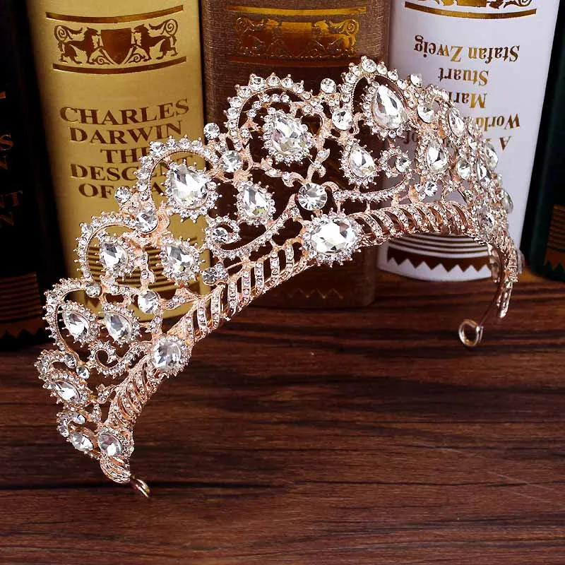 peacock tiara Лист цвета розовое золото диадемы и короны ободки для женщин Кристалл аксессуары для волос Свадебная королева свадебная диадема украшения для выпускного вечера ювелирные изделия - Окраска металла: peacock tiara