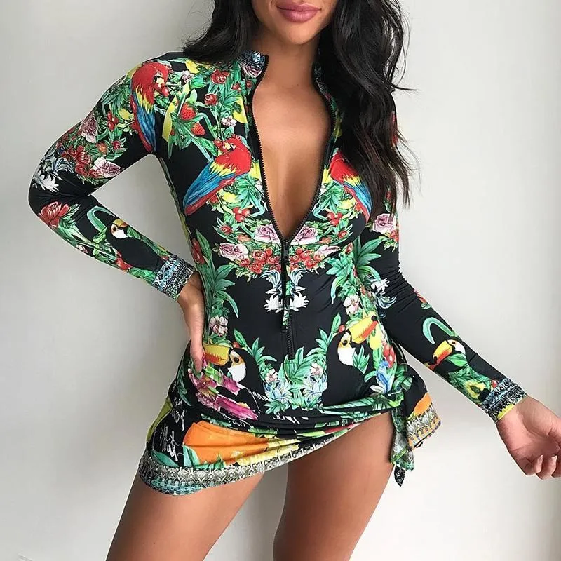 Женское мини-платье с цветочным принтом офисное облегающее платье на молнии