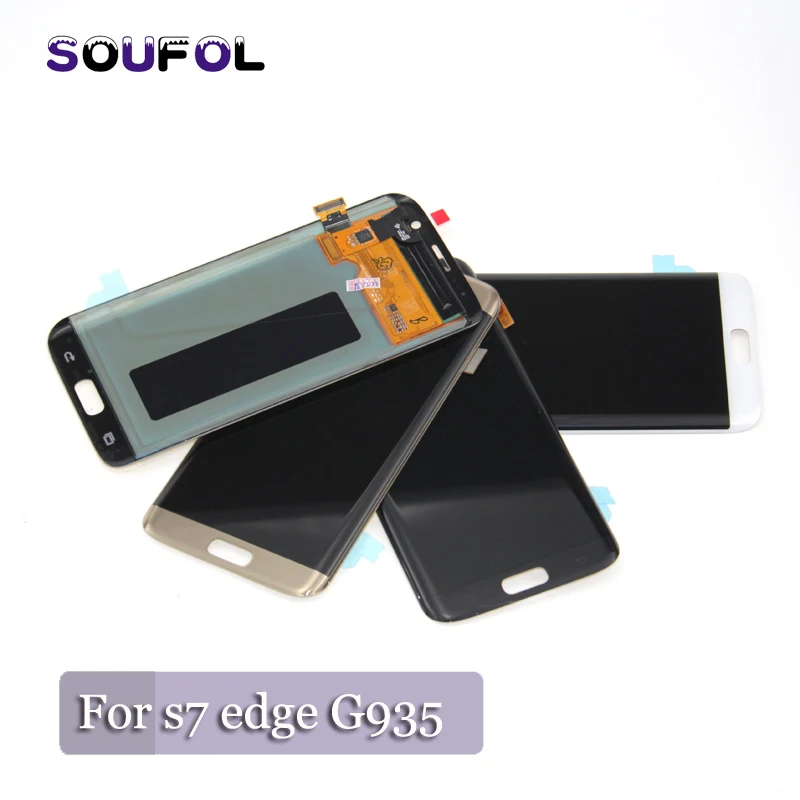 SUPER AMOLED дисплей для SAMSUNG Galaxy s7 edge G935 G935F SM-G935F LCD дигитайзер в сборе | Мобильные