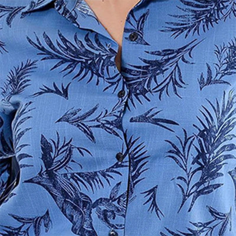 Печать Асимметричные простроченные длинных \ x2dsleeved Ms. шифоновая рубашка блузка